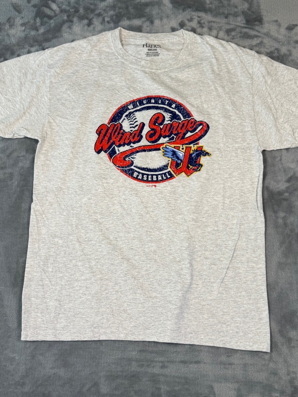 Wichita Wind Surge T-Shirt Men Medium Gray MiLB Baseball Graphic